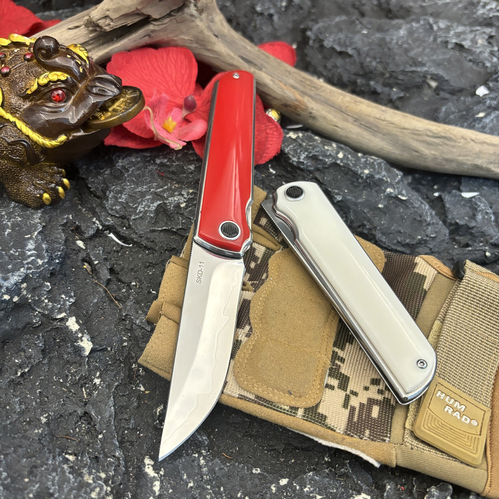 Genuine Sanhe Steel SKD-11 outdoor folding knife, portable for camping in the wild, high-hardness multi-functional fruit knife Specification drawing