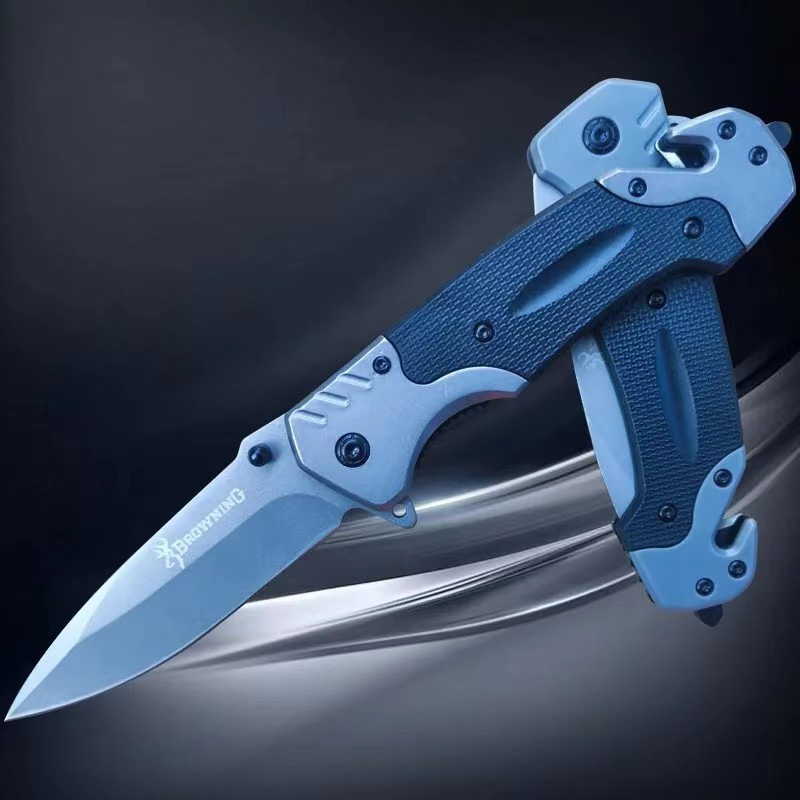 Outdoor folding knife, wilderness survival knife, multi-functional knife, folding knife with lock, camping home sharp straight knife, outdoor knife undefined