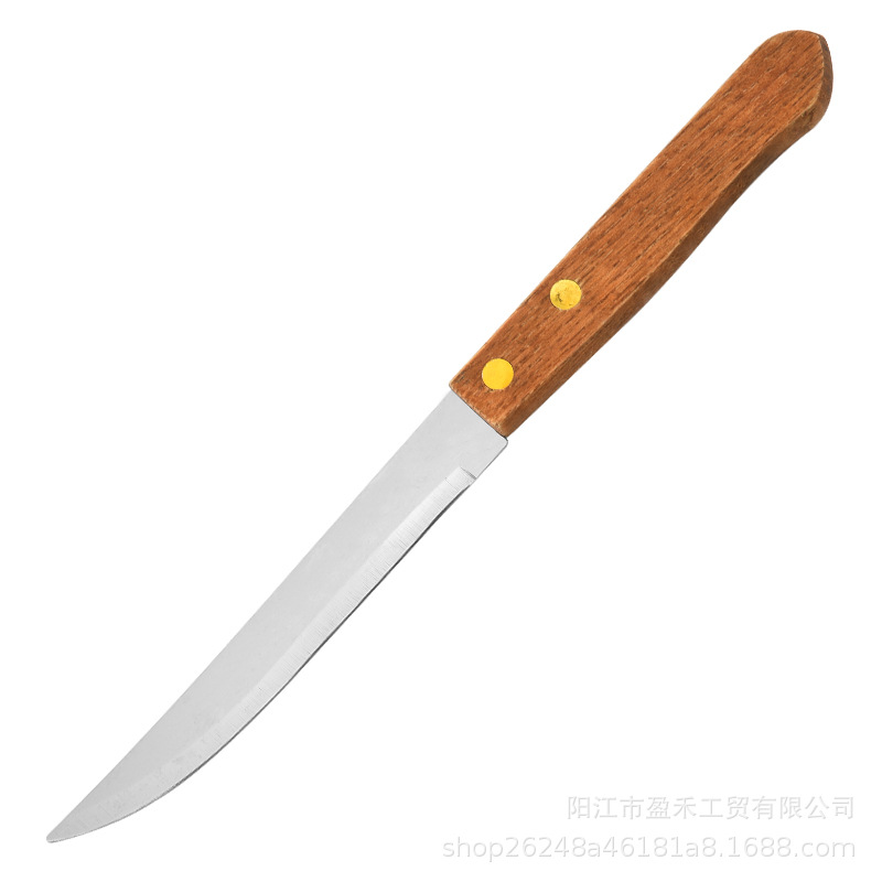 Stainless steel bread knife, multi-purpose knife, mooncake knife, round-headed serrated Western food knife, steak knife, toothed lemon and fruit knife full figure
