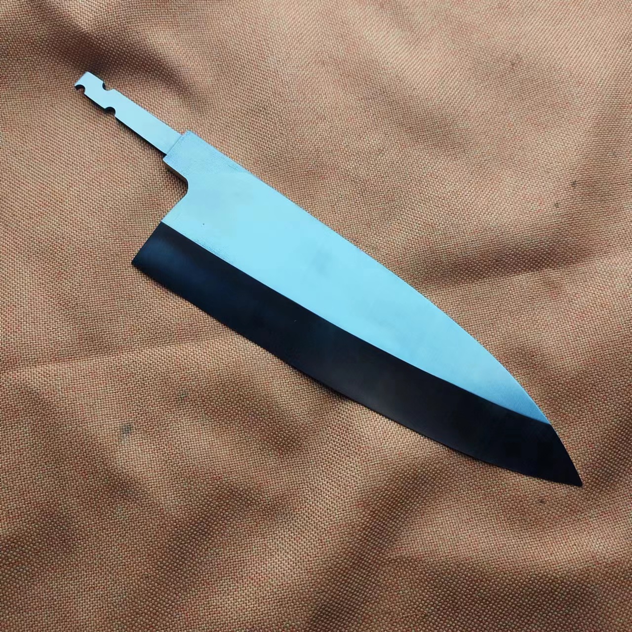 The semi-finished initial knife meat has no handle and the fish head knife has no processing Specification drawing