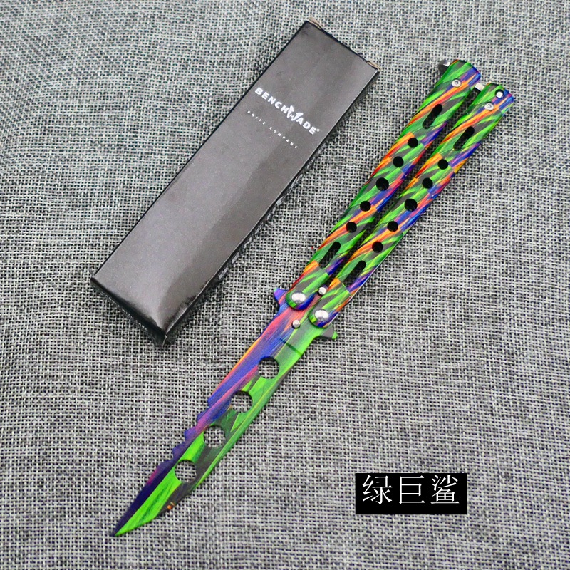 The csgo Butterfly Swing Knife peripheral game from the manufacturer features a fully steel 3D uncut training knife that is foldable and portable for fancy practice undefined