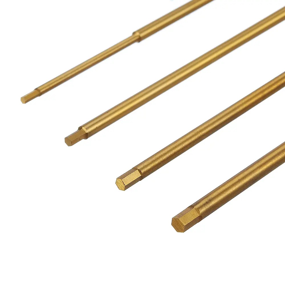 Imported high-speed steel titanium gold hexagonal screwdriver head model tool accessories, hexagon socket screwdriver, titanium-plated screwdriver pins Item Picture