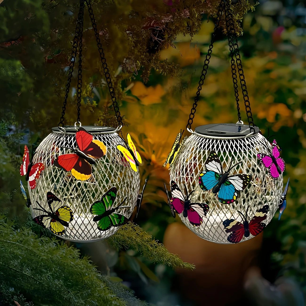 New cross-border solar butterfly hanging light, outdoor waterproof garden landscape light, garden lawn and field decorative light details Picture