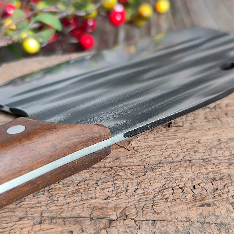 Longquan forging household kitchen knives, chicken, duck and fish cutting knives, meat selling knives, meat slicing knives, cross-border foreign trade sharp details Picture