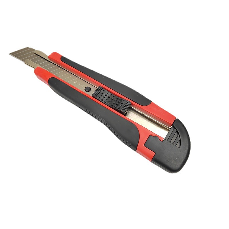 High-carbon steel utility knife, paper cutting knife, wallpaper knife, hand-pushed large rubber-coated thickened knife frame blade Item Picture