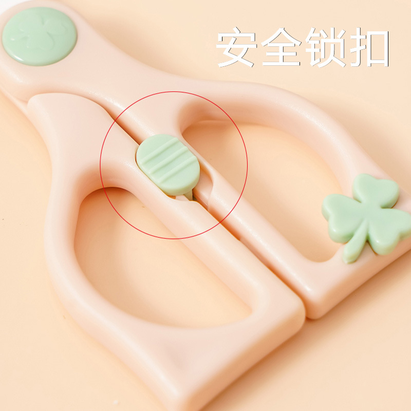 Baby food scissors, household infant food scissors, safety lock kitchen scissors, portable kitchen children's ceramic scissors Specification drawing