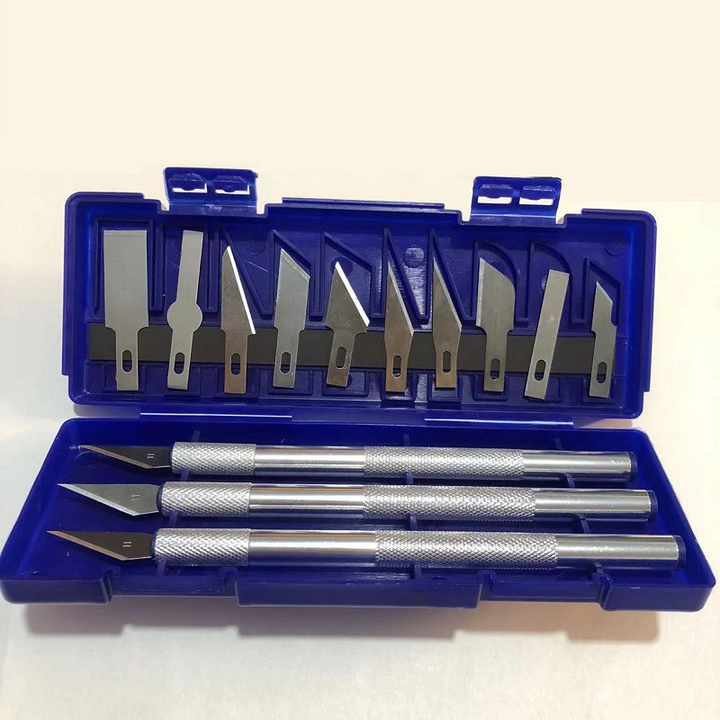 13-piece engraving knife set, handmade pen knife set, DIY paper-cutting and engraving, aluminum alloy knife handle details Picture
