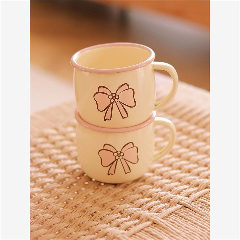 Old Mai [Homemade Beautiful Cups] Cream enamel water cups, mugs, coffee cups, milk cups, breakfast cups Application Scenario