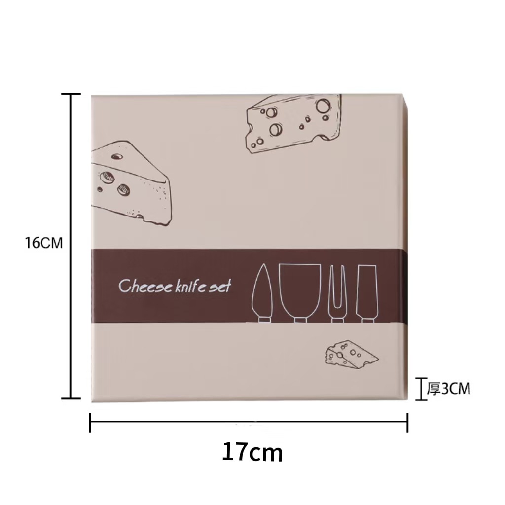 The manufacturer supplies a stainless steel cheese knife box set of 4 pieces, a cheese tool set for kitchen assistants Application Scenario