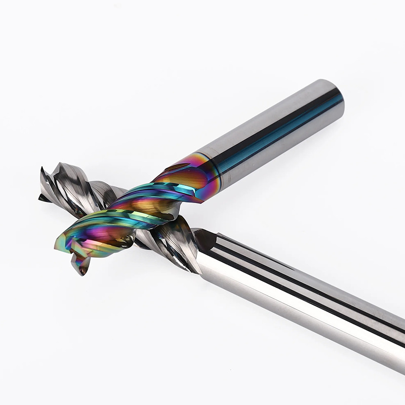 Factory direct sales of 58-degree aluminum 3-edge short-edge U-shaped slot milling cutters, DLC-coated extended high-efficiency seven-color aluminum milling cutters Specification drawing