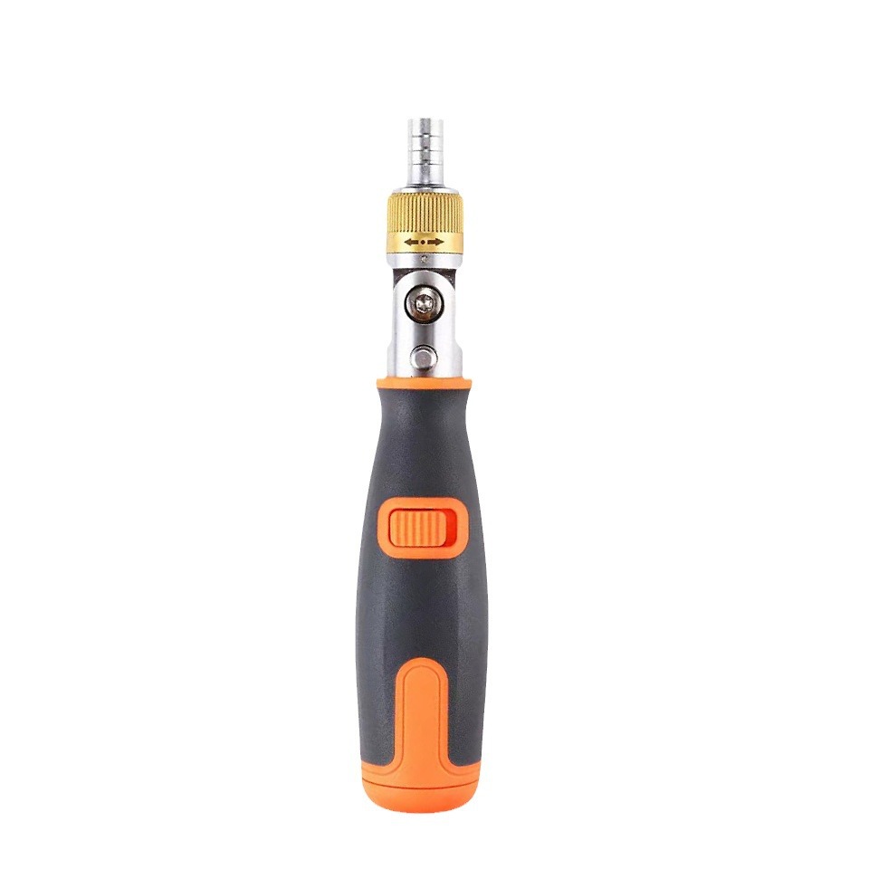 A portable car repair tool with a bidirectional, multi-functional and multi-angle ratchet screwdriver holder and built-in screwdrivers Item Picture