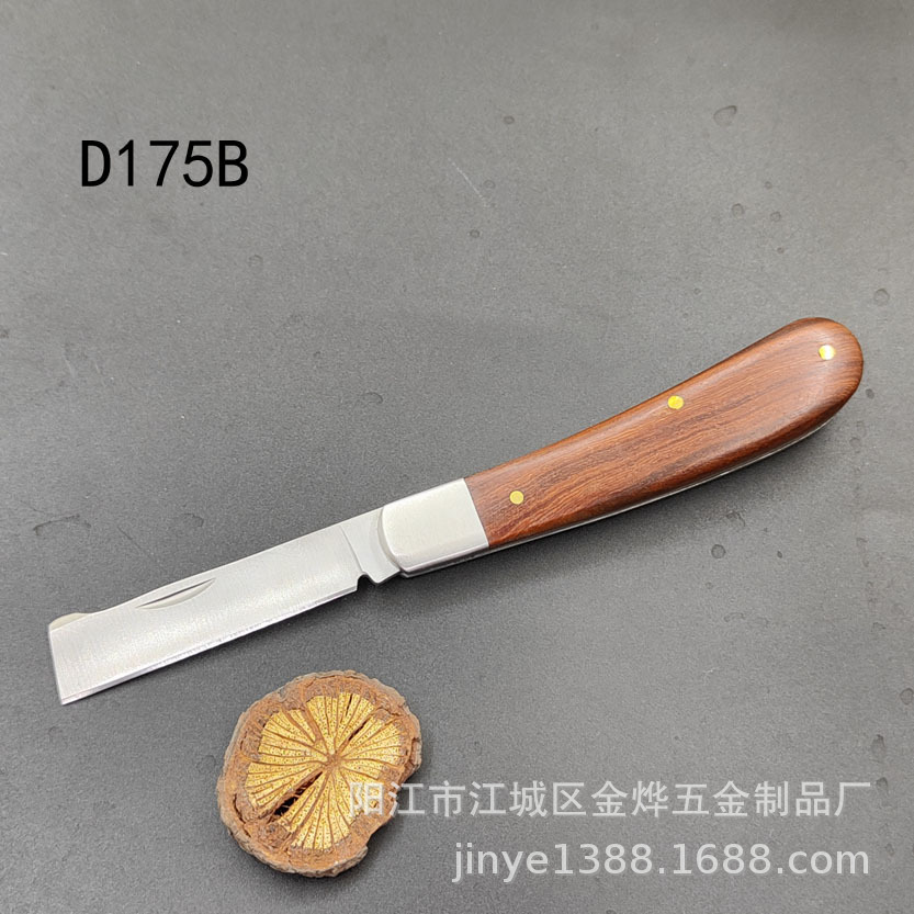 Stainless steel electrician's knife, razor, folding double-cut knife, straight-edge electrician's knife, wire stripping and opening knife, pruning small curved knife undefined