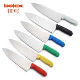 Professional Western chef's knife, serrated bread knife, ham knife, peeling knife, boning knife, spatula, meat fork, Meiji pizza knife Specification drawing