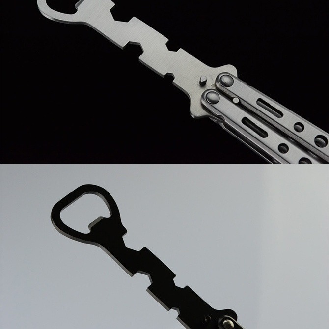 Butterfly knife beginner practice tool knife Butterfly bottle opener swing knife C-31 swing knife multi-functional screwdriver practice Item Picture