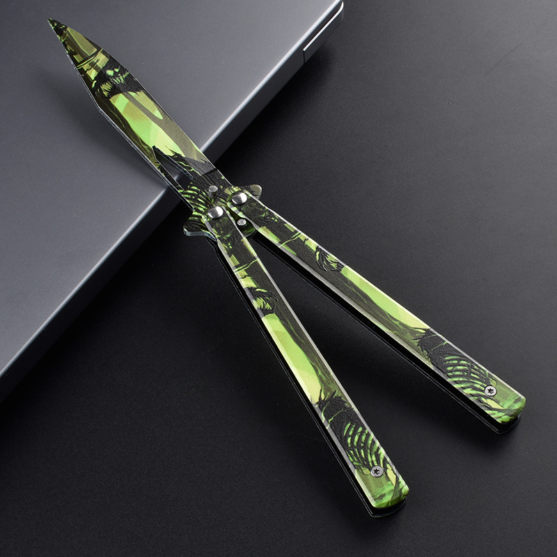 All-steel professional folding butterfly knife, uncut butterfly practice toy knife, safety CSGO peripheral, fancy swing hand knife undefined