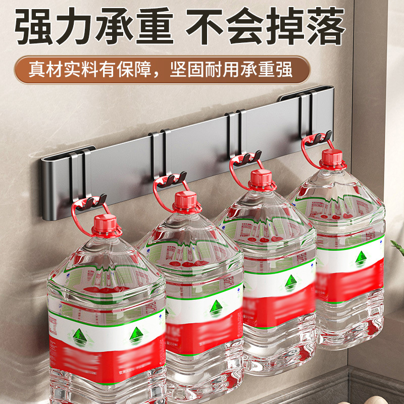 Kitchen knife rack, wall-mounted storage rack without drilling, multi-functional kitchen knife rack, hook-mounted knife seat, knife hanging rack Application Scenario
