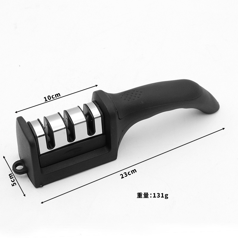 Cross-border household black three-segment and four-segment knife sharpener, integrated rapid knife sharpening and cutting diamond pipe knife sharpener Specification drawing