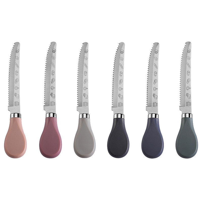 Cross-border in-stock stainless steel toast and bread knife, cheese and cheese knife, ABS handle serrated steak knife, kitchen Western food knife Item Picture