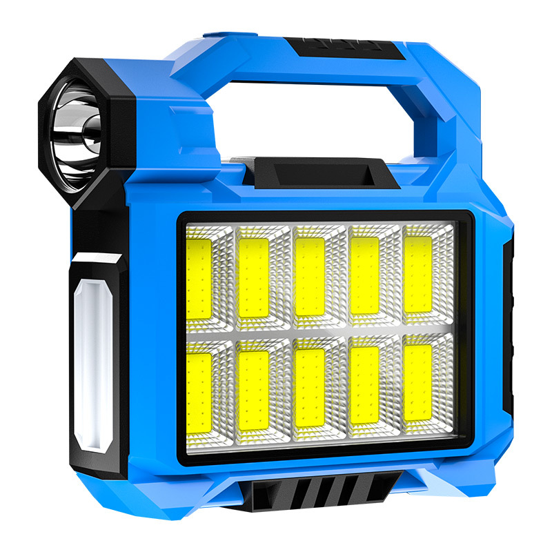 Solar-powered high-intensity portable work light, flashlight, ultra-bright rechargeable searchlight, night market street lighting, camping light Item Picture