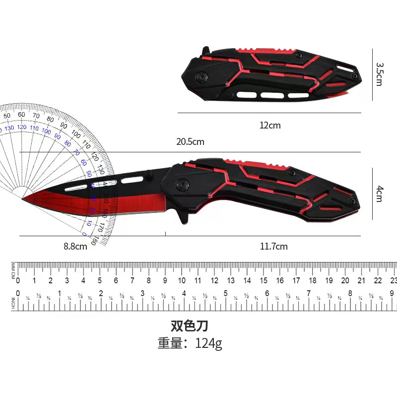 Factory direct sales of high-hardness stainless steel folding knives, camping self-defense knives, survival knives, and household fruit knives details Picture