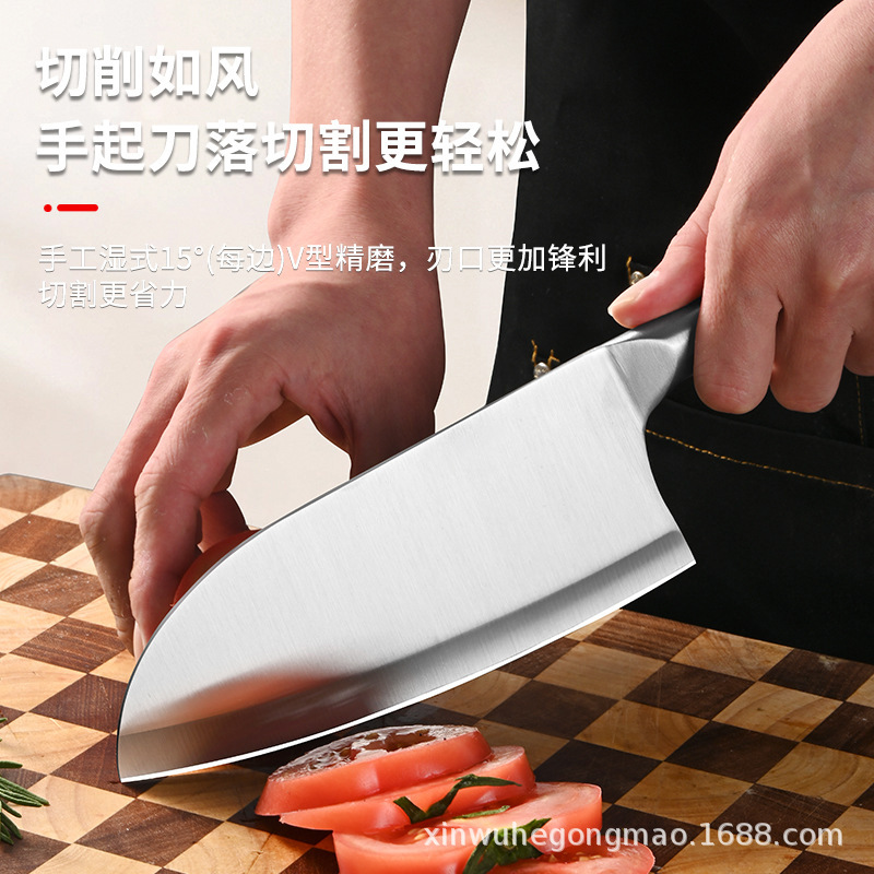 Yangjiang manufacturer exclusively supplies multi-functional ladies' kitchen knives, sharp stainless steel slicing knives for kitchen use, and hand-cut knives Application Scenario