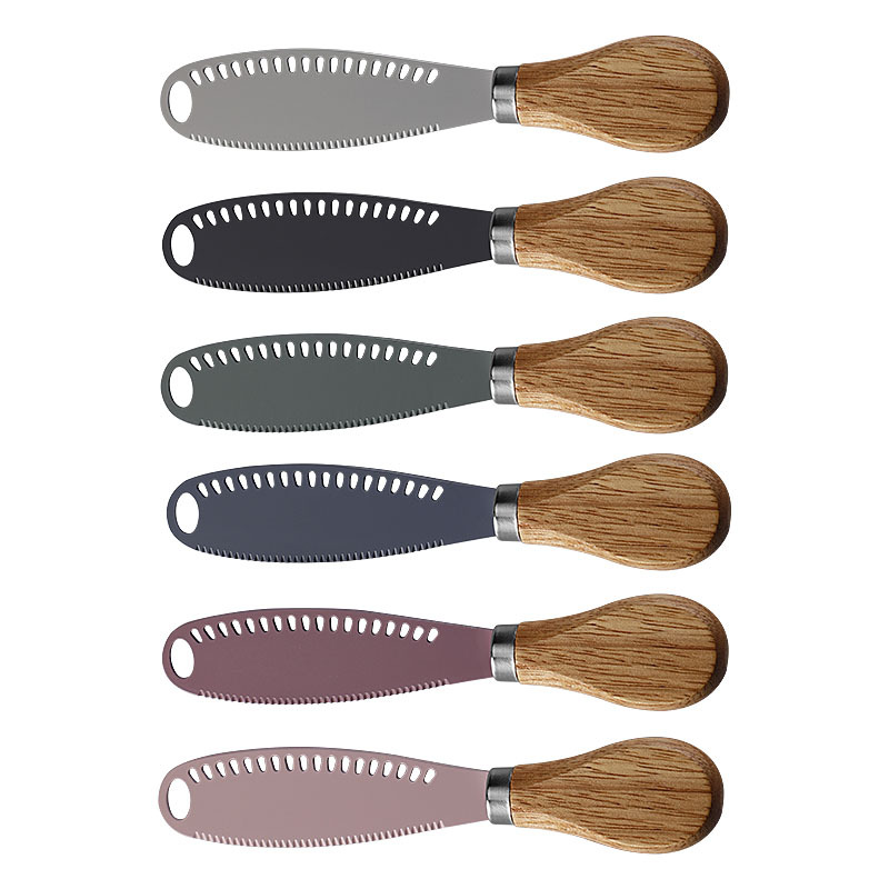 Cross-border in-stock stainless steel butter knife with holes, cheese knife, butter and cheese knife, bread jam knife, cream knife, spatula details Picture