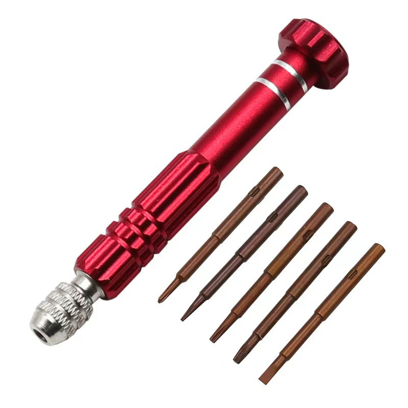 5-in-one aluminum alloy manual screwdriver set, mobile phone disassembly and repair tool, cross, one character, five-pointed star, plum blossom undefined