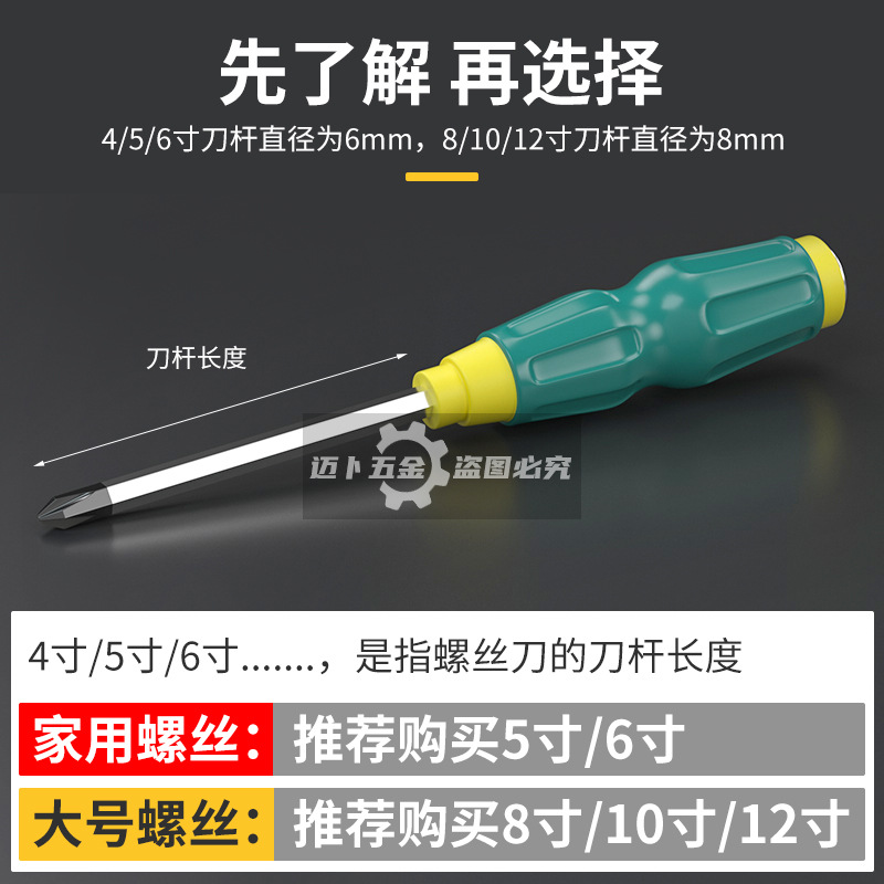 The through-hole screwdriver can strike industrial-grade chromium-vanadium steel S2 screwdriver, flat-head screwdriver with a cross shape details Picture