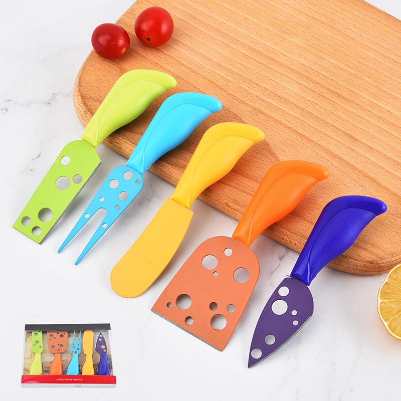 In-stock baking tools: Cheese knife five-piece set, cheese knife tool set, cheese knife fork, spatula full figure