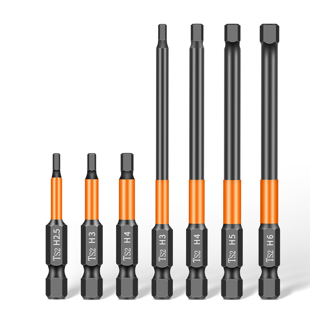 H Single-head retractable head Hexagon socket pneumatic screw screwdriver S2 Strong magnetic black phosphorus hexagon socket nozzle set 50L Item Picture