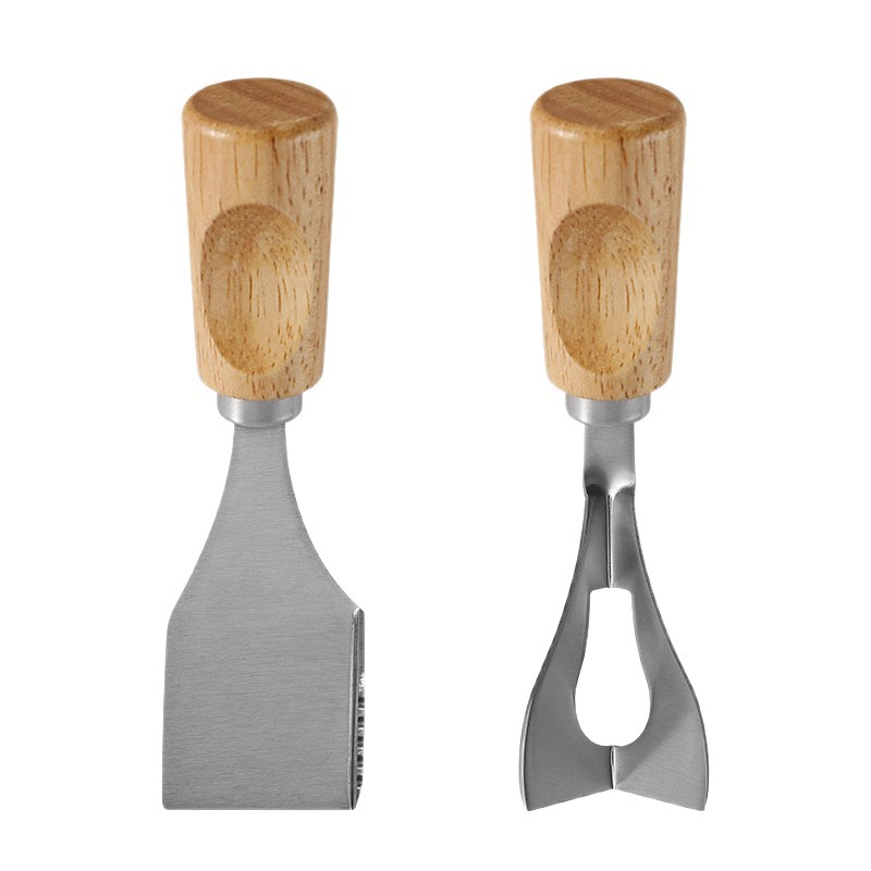 The factory's new rubber wooden-handled cheese and cheese cutter, stainless steel triangular butter and buttery cutter, right-angle spatula Item Picture