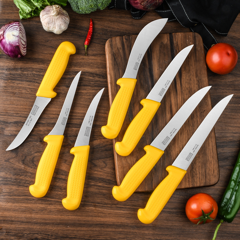Stainless steel meat slicing knife, slaughtering knife, meat shaving and bone removal knife, skin peeling and opening sharp knife, chef's cooking knife full figure