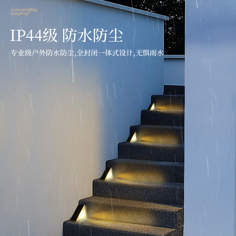 Solar staircase step lights, outdoor waterproof step lights, courtyard floor foot lights, led lights, walkway lights details Picture