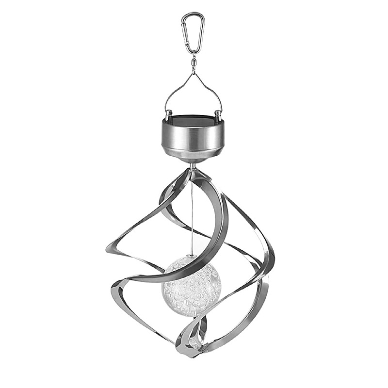 Solar wind chime light, outdoor waterproof courtyard wind rotating light, LED seven-color color-changing light, villa decorative landscape chandelier Item Picture