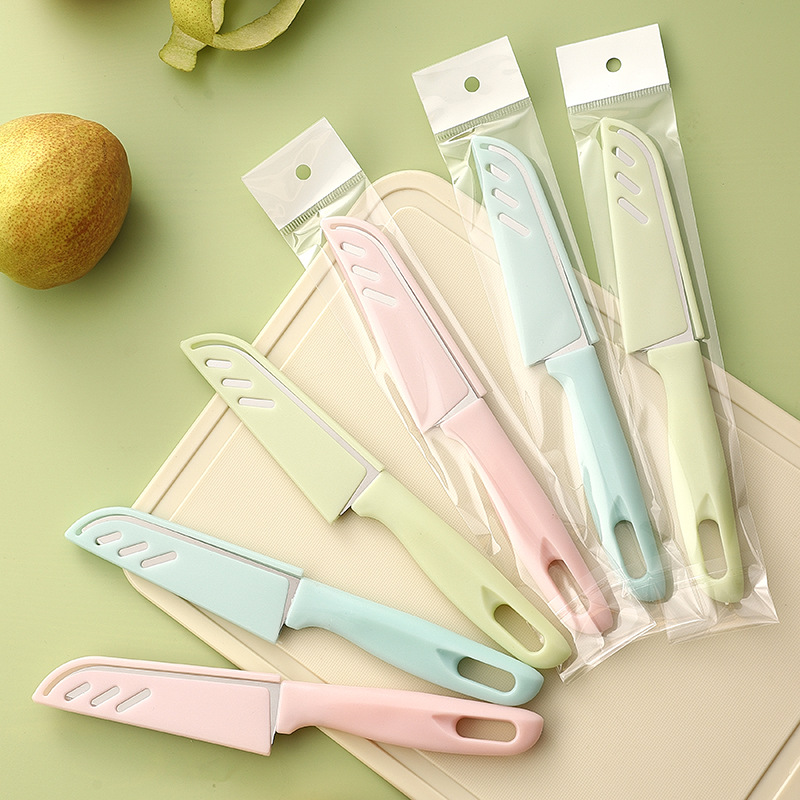 Fruit knife, stainless steel knife, gift, portable household, plastic handle, one-yuan store, fruit peeler, wholesale in Yangjiang full figure