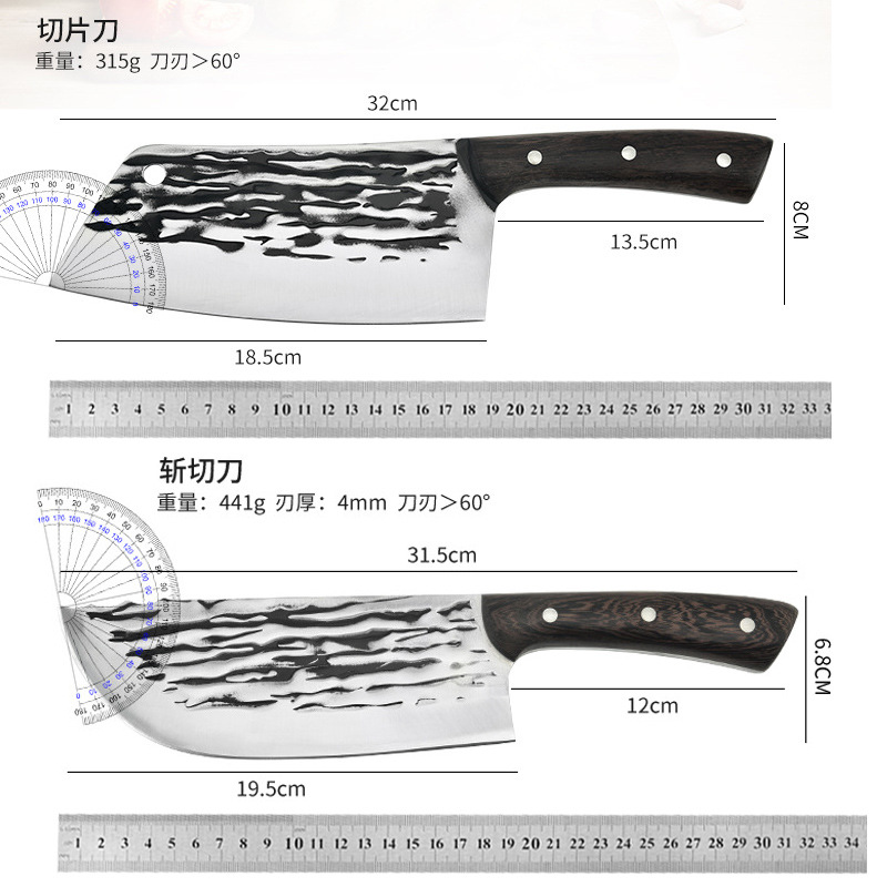 Household meat slicing knife, special sashimi knife for cooking, Japanese chef knife, forging kitchen knife, slicing and chopping knife set Application Scenario