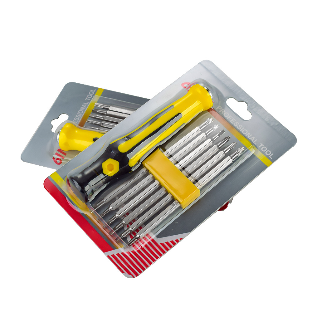 Cross-shaped, plum blossom-shaped, Y-shaped and U-shaped mobile phone telecommunications repair 1 tool screwdriver 6-in-1 multi-purpose screwdriver set Specification drawing