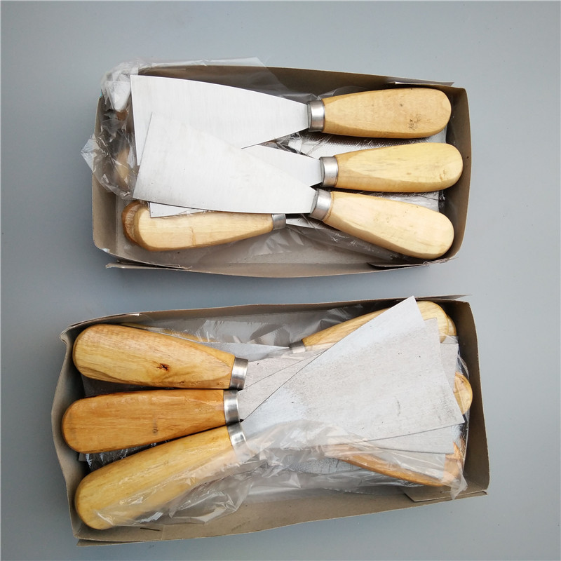 Jintao thickened putty knife, wooden handle for plastering and cleaning, small shovel for filling putty, scraper Item Picture
