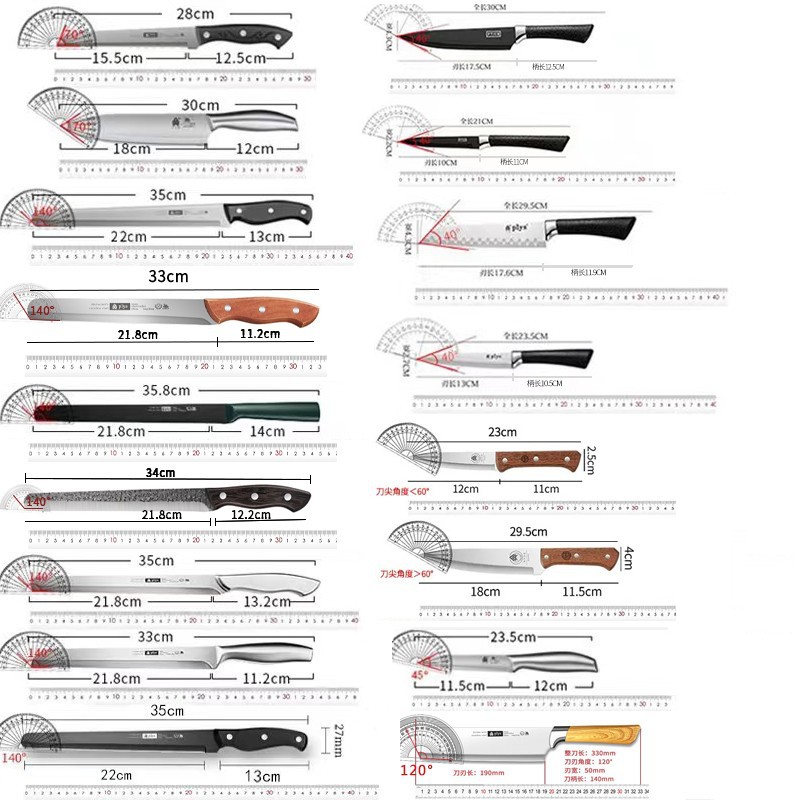 Fruit knives, chef knives, household solid wood watermelon cutting blades, large and extended, commercial stainless steel fruit and vegetable knives, centralized procurement and consignment Application Scenario