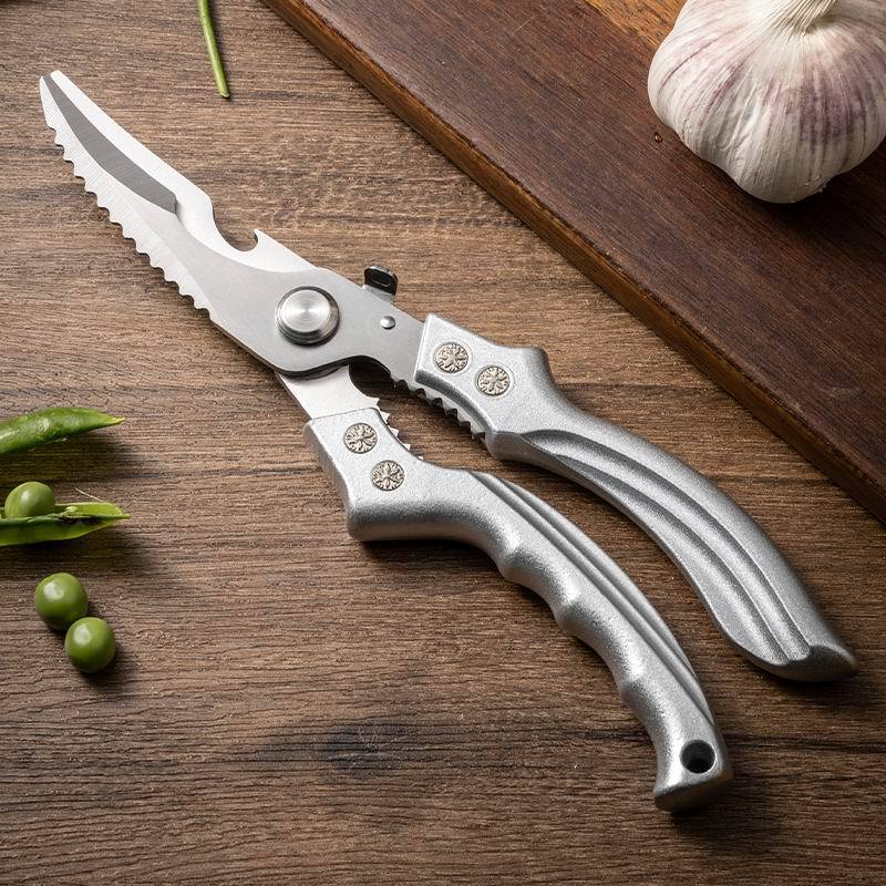 Kitchen multi-functional chicken bone scissors, powerful scissors, stainless steel household thickened aluminum handle food scissors, kitchen scissors wholesale details Picture
