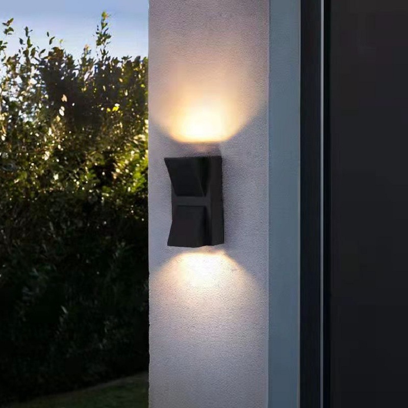 Outdoor waterproof wall lamps that emit light up and down, creative and simple corridor lamps, living room balcony courtyard lamps, bedroom bedside wall lamps details Picture