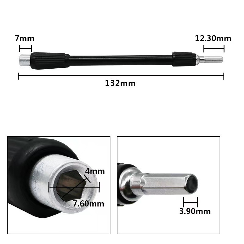 Factory direct sales of metal universal flexible shafts, multi-functional connection bits, Angle working rechargeable drill flexible shafts wholesale Application Scenario