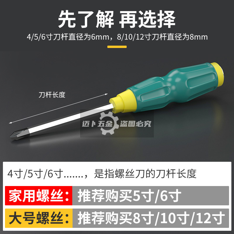 A high-hardness alloy steel screwdriver with a cross head, flat-mouthed plum blossom, and strong magnetic through-core screwdriver Item Picture