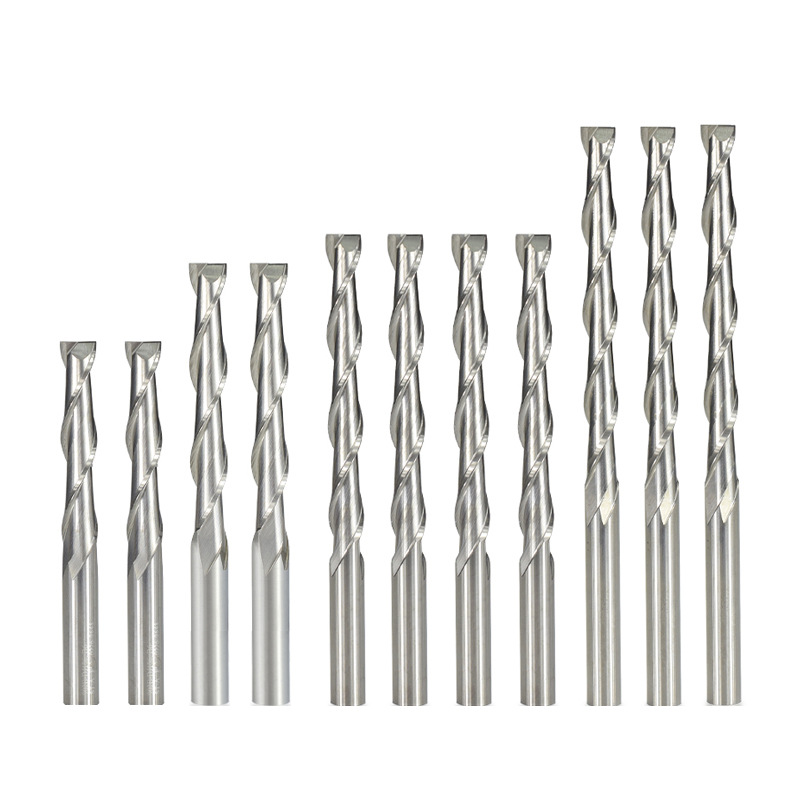Wholesale of cross-border best-selling 4MM, 6MM, 6.35MM, 10MM 2-edge flat-bottom milling cutters and CNC woodworking engraving tools Specification drawing