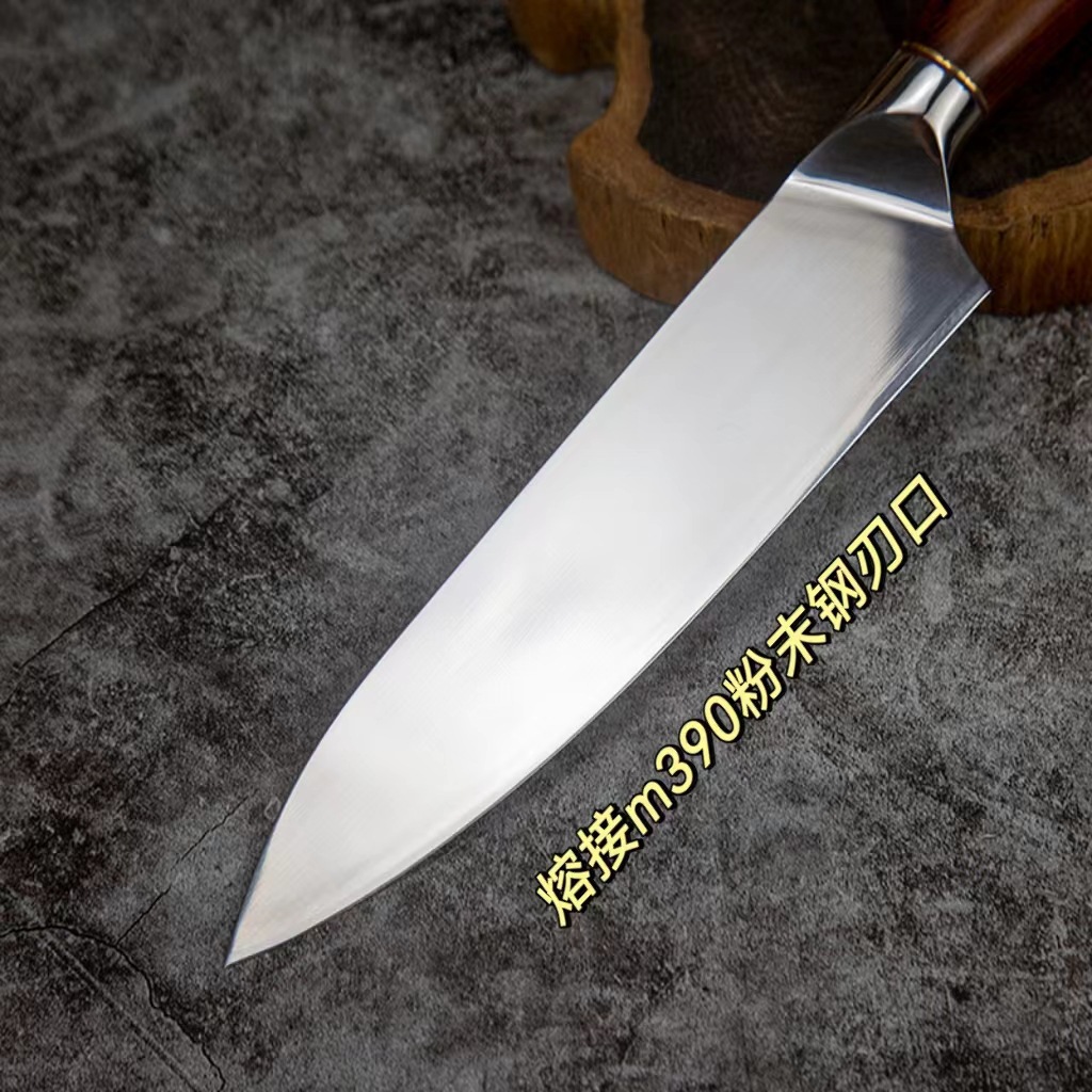 Export M390 powder steel kitchen knives, hand-forged Western chef knives, kitchen cooking knives, stainless steel ox knives details Picture