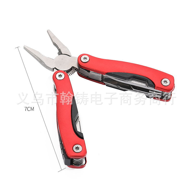 The manufacturer supplies in stock tool pliers, mini stainless steel small-sized functional aluminum handle pliers, outdoor camping folding pliers Item Picture