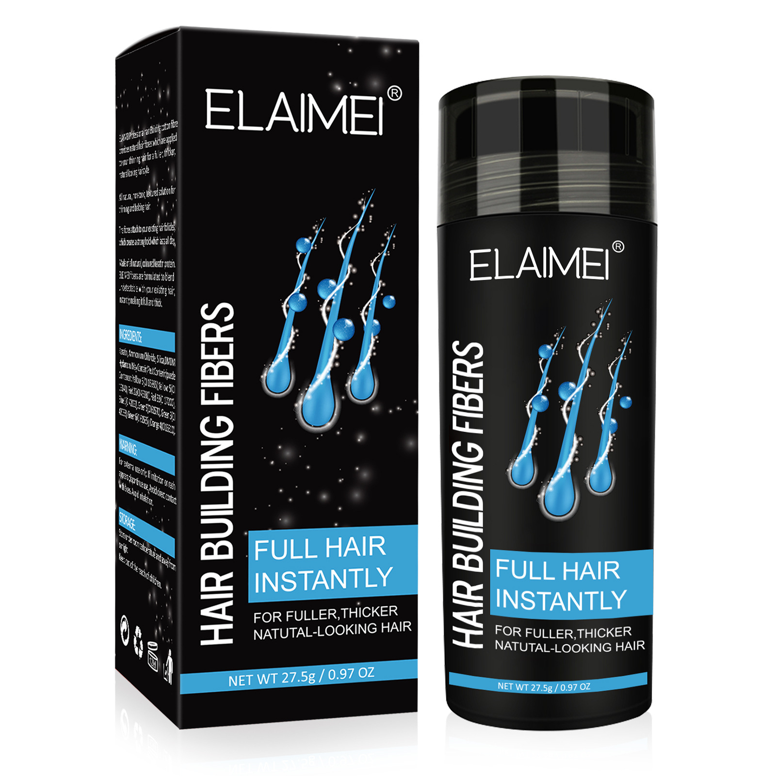 ELAIMEI Cross-border Hair Fibers Powder Hair Fibers Spray Hair Thick and Dense Hair Fibers Powder Item Picture