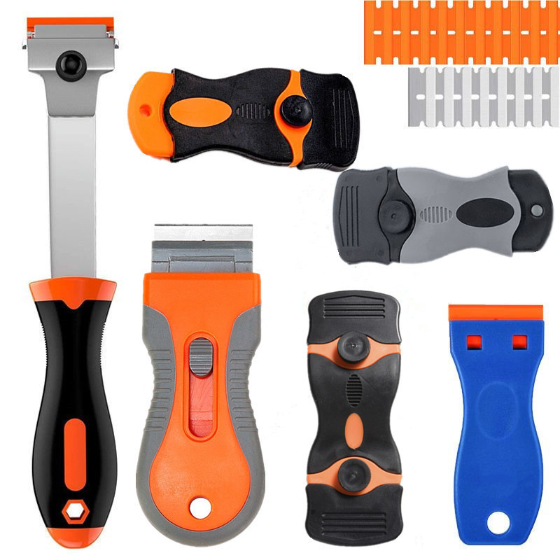 Cleaning shovel, multi-functional double-headed small scraper, extended scraper, glue remover, car film application tool full figure