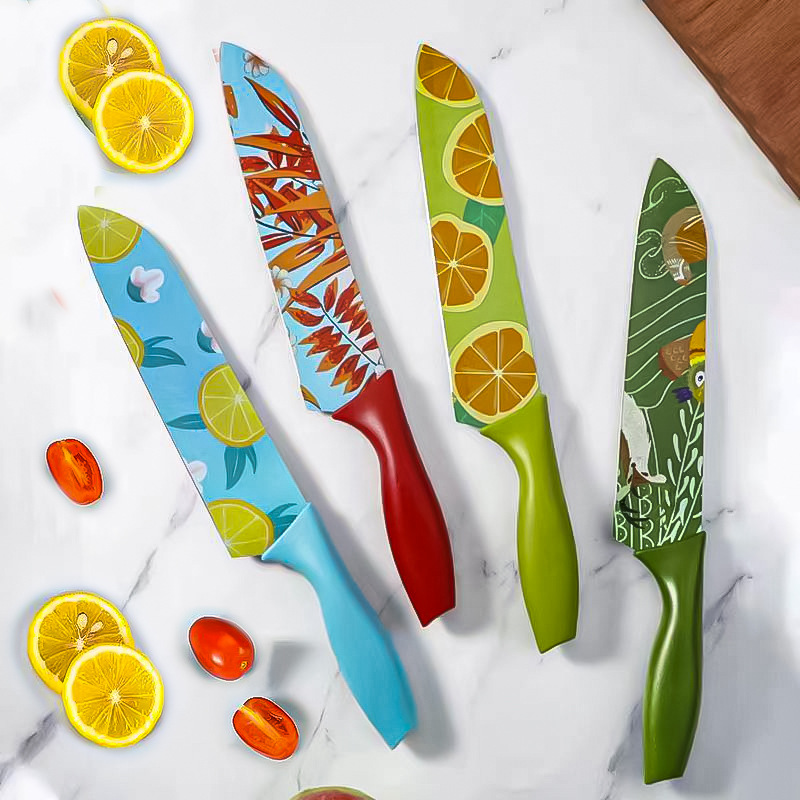Foreign trade stainless steel kitchen knives, vegetable knives, household fruit knives, kitchen knives, slicing knives, meat slicing knives, and baby food knife sets full figure