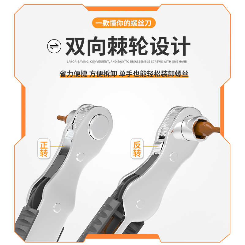 New elbow bidirectional ratchet screwdriver set, 36-tooth household multi-functional wrench, mini screwdriver wholesale details Picture